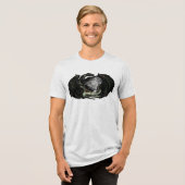 Welt und Drache Tri-Blend Shirt (Vorderseite voll)