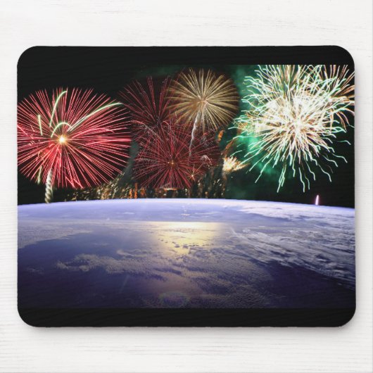Welt und Feuerwerke Mousepad (Vorne)