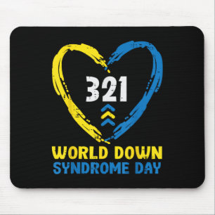Welt-unten-Syndrom-Tag Pfeile 321 Bewusstsein Frau Mousepad