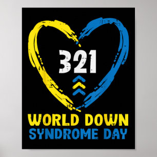 Welt-unten-Syndrom-Tag Pfeile 321 Bewusstsein Frau Poster