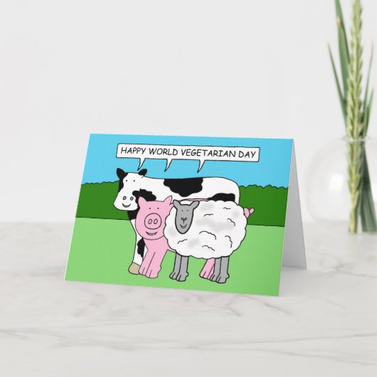 Welt Vegetarier Tag 1. Oktober Karte (Vorderseite)