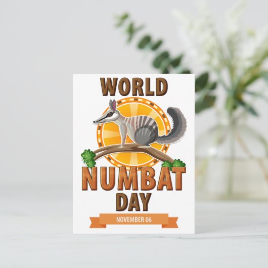 Welt-Zahltag Postkarte (Stehend Vorderseite)