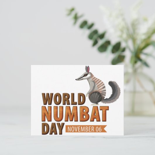 Welt-Zahltag Postkarte (Stehend Vorderseite)