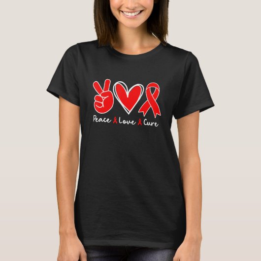 Weltaidstag Bewusstsein Kostüm Liebe Frieden Cure T-Shirt (Vorderseite)