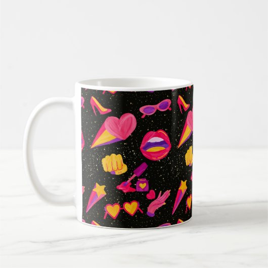 WELTALL ROSA KAFFEETASSE (Links)