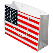 Weltamerikanische Flagge USA Große Geschenktüte (Rückseite Schrägansicht)