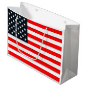 Weltamerikanische Flagge USA Große Geschenktüte (Vorderseite Schrägansicht)