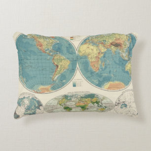 Weltatlas-Karte 2 Dekokissen