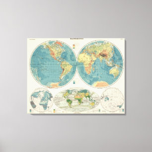 Weltatlas-Karte Leinwanddruck