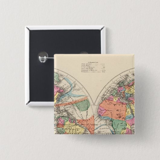 Weltatlas mit Strömungen und Passatwinde Button (Vorne & Hinten)