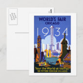 Weltausstellung 1934 Chicago Postkarte (Vorne/Hinten)