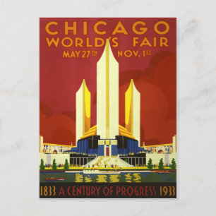 Weltausstellung Chicago 1933 Vintage-Reiseposter Postkarte