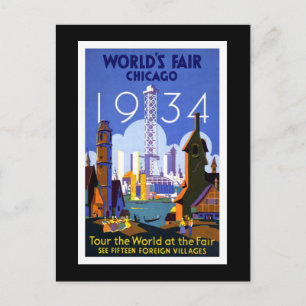 "Weltausstellung, Chicago 1934" Vintage Postkarte