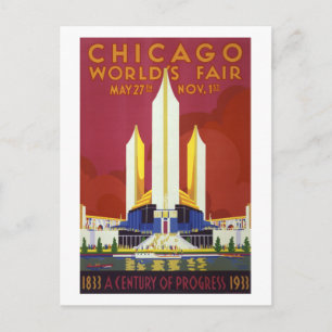 Weltausstellung Chicago Vintage Poster Restauriert Postkarte