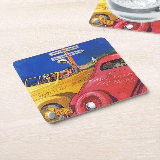 Weltausstellung oder Fehlschlag Rechteckiger Pappuntersetzer (angewinkelt)