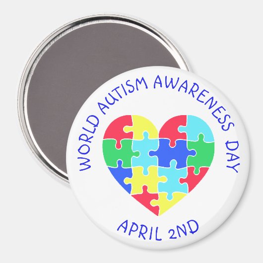 Weltautismus-Bewusstseinstag 2. April Magnet (Vorderseite/Rückseite)