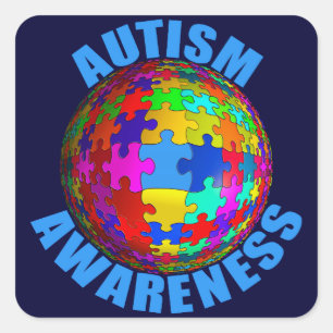 Weltautismus Quadratischer Aufkleber