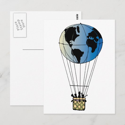 Weltballon Postkarte (Vorne/Hinten)