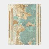 Weltbathyorographical Karte Fleecedecke (Vorderseite)