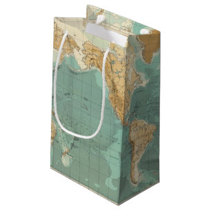 Weltbathyorographical Karte Kleine Geschenktüte