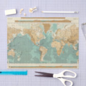 Weltbathyorographical Karte Seidenpapier (Handwerk)