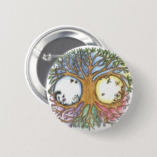 Weltbaum-Abzeichen Button (Vorne & Hinten)