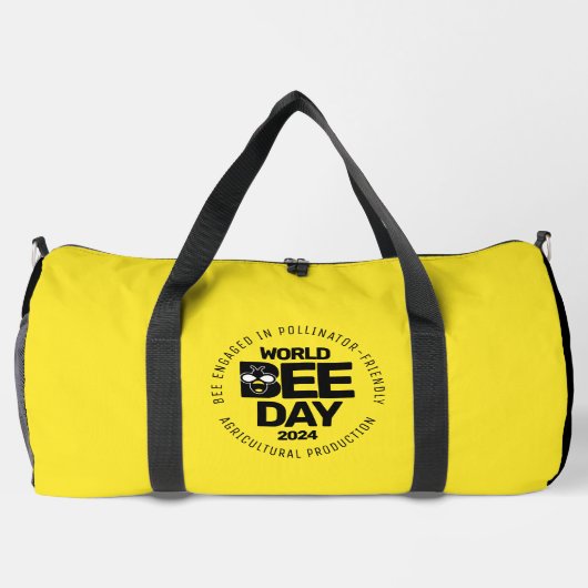 Weltbebentag Gelber Schwarzer Bestäuber Duffle Bag (Rückseite)