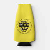 Weltbebentag Gelber Schwarzer Bestäuber Flaschenkühler (Vorderseite)