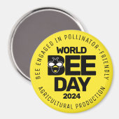 Weltbebentag Gelber Schwarzer Bestäuber Magnet (Vorderseite/Rückseite)