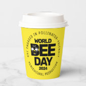 Weltbebentag Gelber Schwarzer Bestäuber Pappbecher (Rückseite)