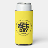 Weltbebentag Gelber Schwarzer Bestäuber Selters Dosenkühler (Seltzer Rückseite)