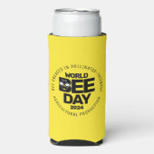 Weltbebentag Gelber Schwarzer Bestäuber Selters Dosenkühler (Seltzer Vorderseite)