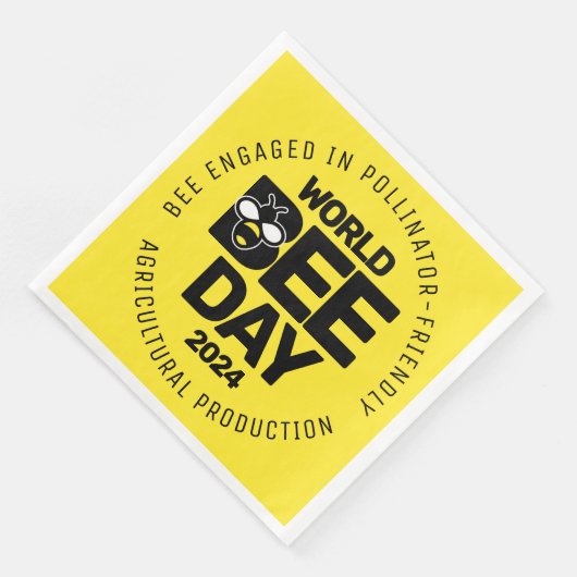 Weltbebentag Gelber Schwarzer Bestäuber Serviette (Ecke)