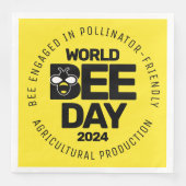 Weltbebentag Gelber Schwarzer Bestäuber Serviette (Vorderseite)