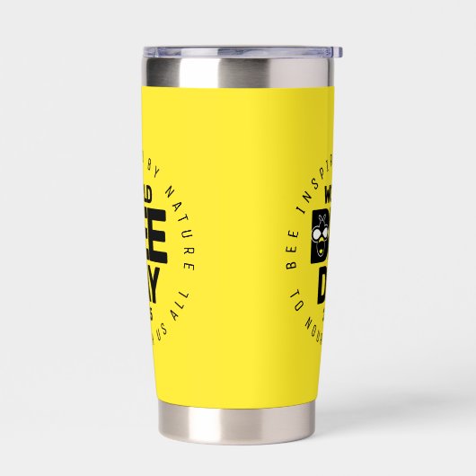 Weltbebentag Gelber Schwarzer Bestäuber Thermobecher (Links)