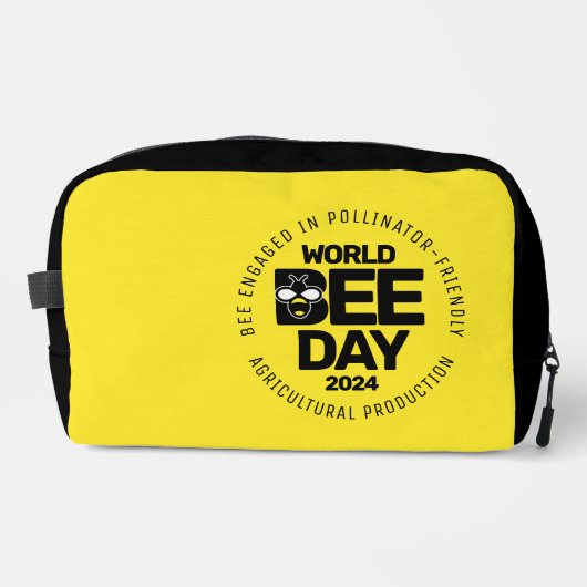Weltbebentag Gelber Schwarzer Bestäuber Waschbeutel (Vorderseite)