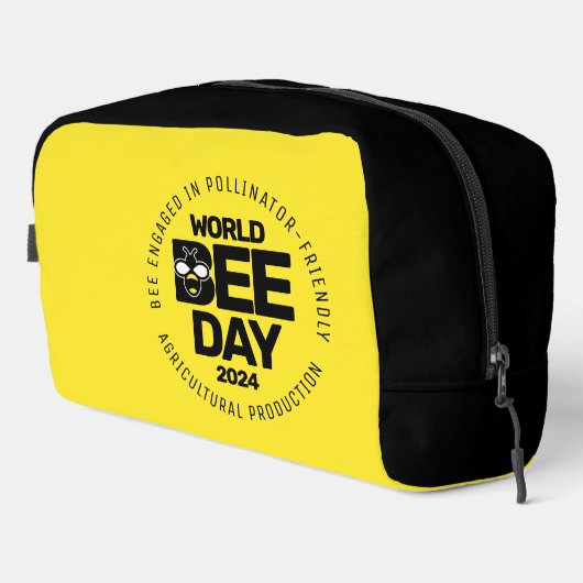 Weltbebentag Gelber Schwarzer Bestäuber Waschbeutel (Rechte Ecke)