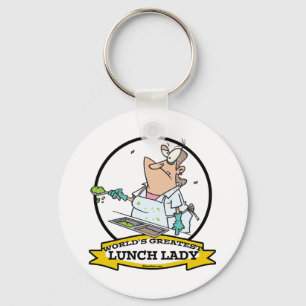 WELTBERÜHMTE LUNCH LADY CARTOON SCHLÜSSELANHÄNGER