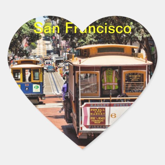 Weltberühmte Seilbahnen Herz-Aufkleber (Vorderseite)