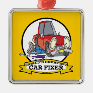 WELTBERÜHMTER AUTO-REPARIERUR-CARTOON ORNAMENT AUS METALL