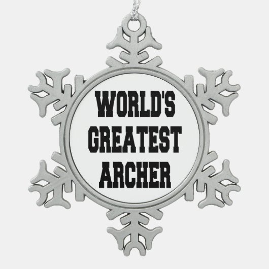 Weltbest Archer Schneeflocken Zinn-Ornament (Vorderseite)