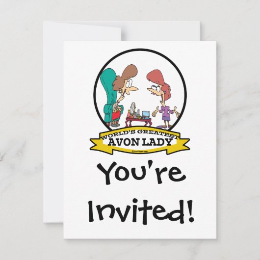 WELTBEST AVON LADY WOMEN CARTOON EINLADUNG (Vorderseite)