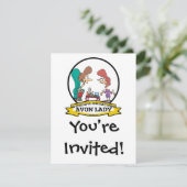 WELTBEST AVON LADY WOMEN CARTOON EINLADUNG (Stehend Vorderseite)