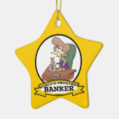 WELTBEST BANKER FRAUEN CARTOON KERAMIK ORNAMENT (Links)