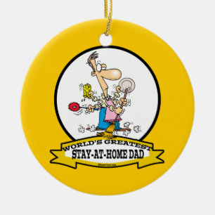 WELTBEST BLEIBE AT ZUHAUSE VATER CARTOON KERAMIKORNAMENT