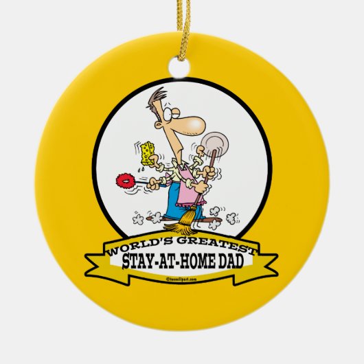 WELTBEST BLEIBE AT ZUHAUSE VATER CARTOON KERAMIKORNAMENT (Vorne)