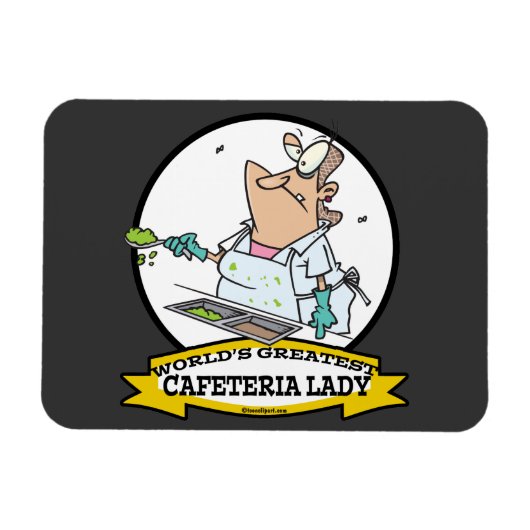 WELTBEST CAFETERIA LADY CARTOON MAGNET (Horizontal)