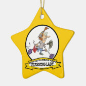 WELTBEST CLEANING LADY CARTOON KERAMIKORNAMENT (Links)