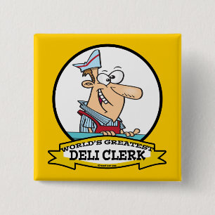 WELTBEST DELI CLERK MEN CARTOON BUTTON