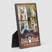WELTBEST DOG VATER 4 FotoCollage Rustikales Holz Fotoplatte (Seite)